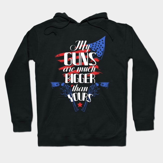 Gun Owner Gun Lover Pistols USA Flag Guns Hoodie by Foxxy Merch